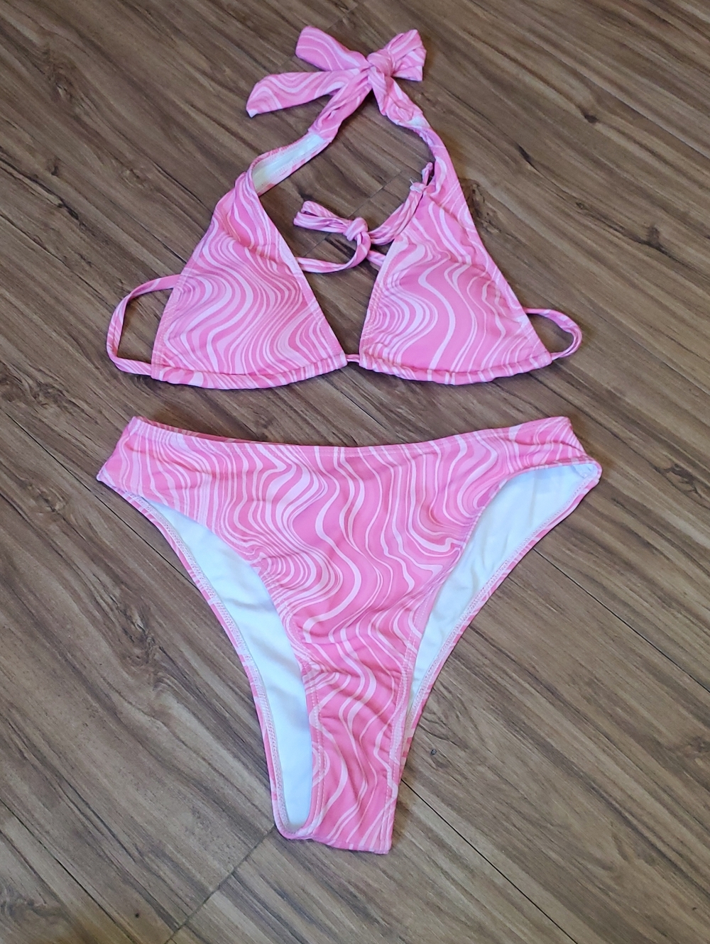 Pink Swirl Triangle Bikini Set